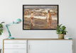 Max Liebermann - Badende Knaben im Meer auf Leinwandbild gerahmt verschiedene Größen im Wohnzimmer