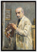 Max Liebermann - Selbstportrait mit Pinsel  auf Leinwandbild gerahmt Größe 100x70
