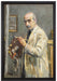 Max Liebermann - Selbstportrait mit Pinsel   auf Leinwandbild gerahmt Größe 60x40