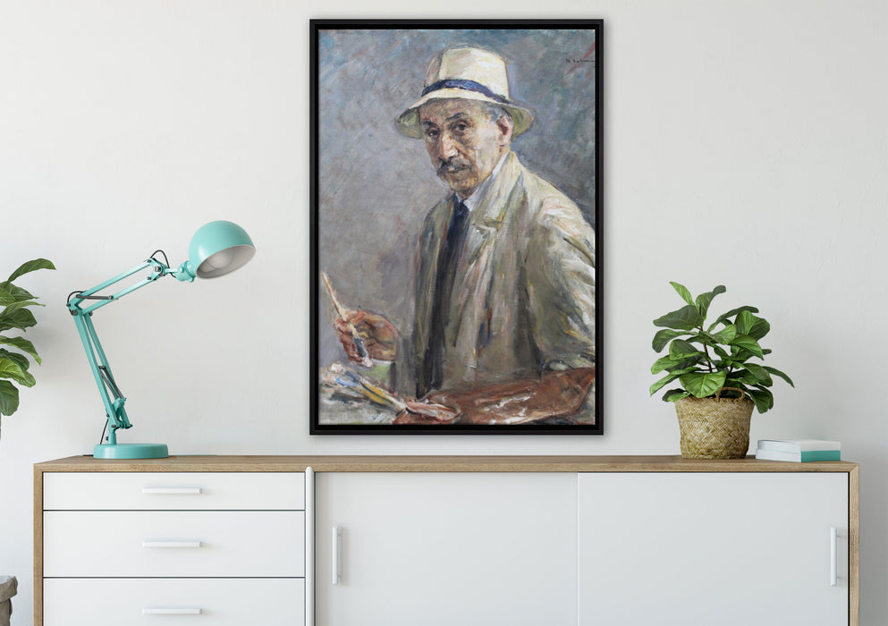Max Liebermann - Selbstbildnis  auf Leinwandbild gerahmt verschiedene Größen im Wohnzimmer