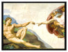 Michelangelo - Die Erschaffung Adams  auf Leinwandbild gerahmt Größe 80x60