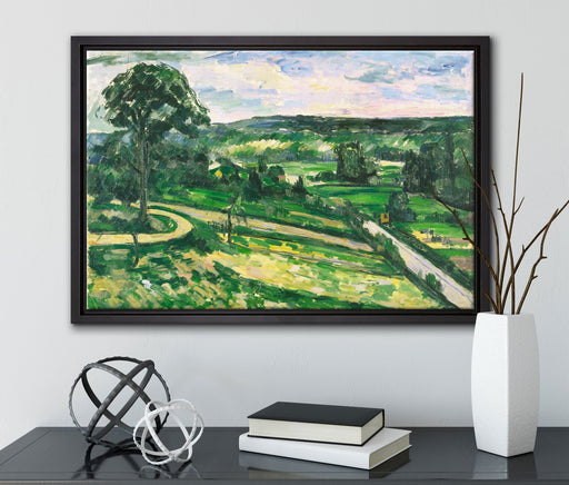 Paul Cézanne - Der Baum an der Kurve  auf Leinwandbild gerahmt mit Kirschblüten