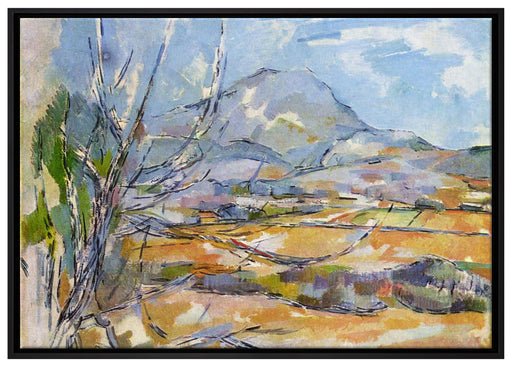 Paul Cézanne - Das Gebirge Sainte-Victoire  auf Leinwandbild gerahmt Größe 100x70