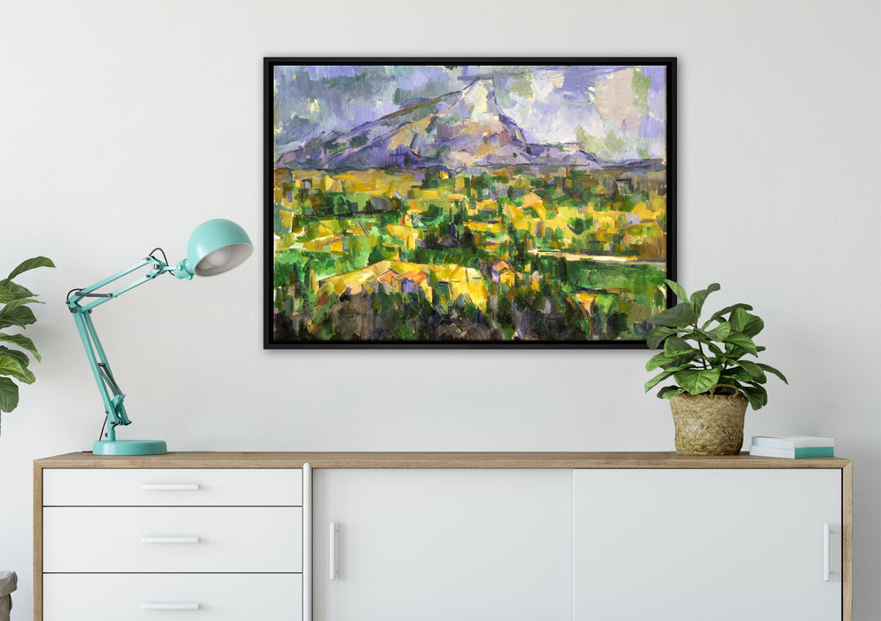 Paul Cézanne - Mont Sainte-Victoire  auf Leinwandbild gerahmt verschiedene Größen im Wohnzimmer