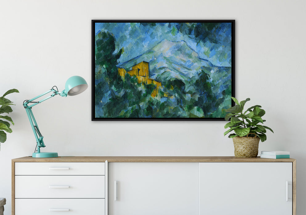 Paul Cézanne - Mont Sainte-Victoire im Dunkeln  auf Leinwandbild gerahmt verschiedene Größen im Wohnzimmer