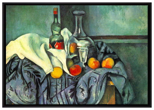 Paul Cézanne - Stillleben Pfefferminzflasche auf Leinwandbild gerahmt Größe 100x70
