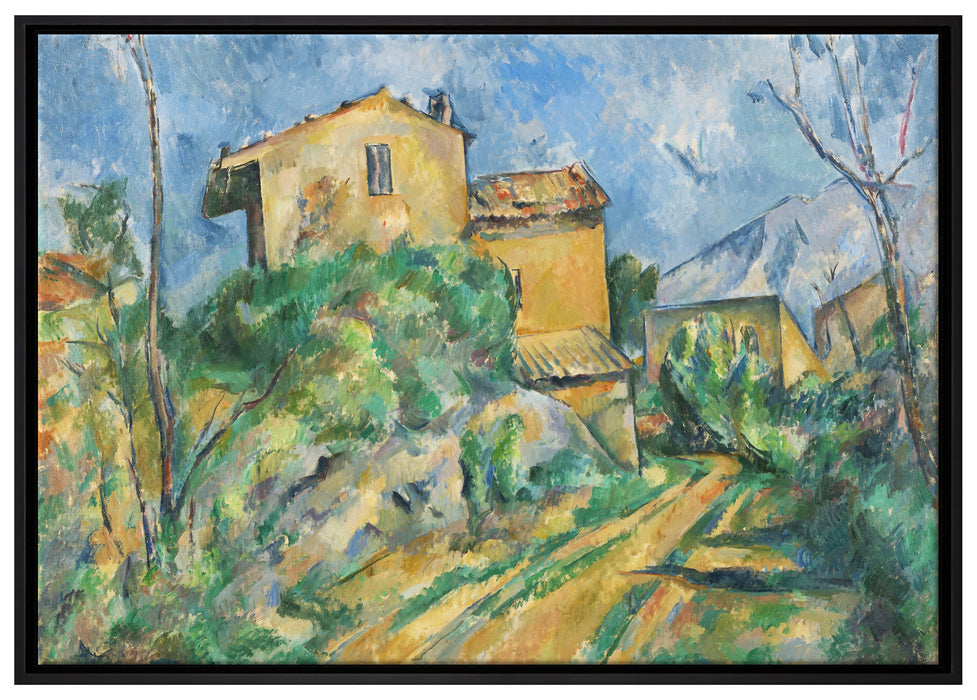 Paul Cézanne - Das Haus Maria am Weg zum Château Noir auf Leinwandbild gerahmt Größe 100x70