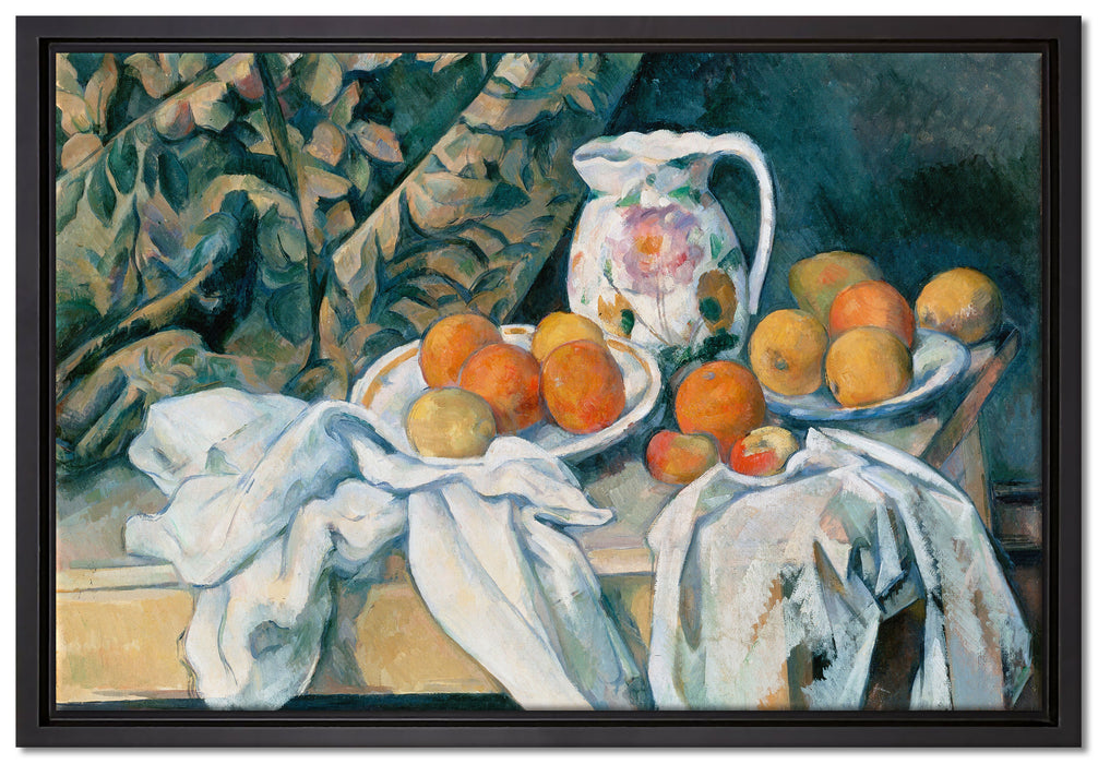 Paul Cézanne - Stillleben mit Vorhang  auf Leinwandbild gerahmt Größe 60x40