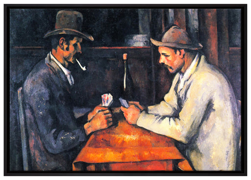 Paul Cézanne - Die Kartenspieler  auf Leinwandbild gerahmt Größe 100x70
