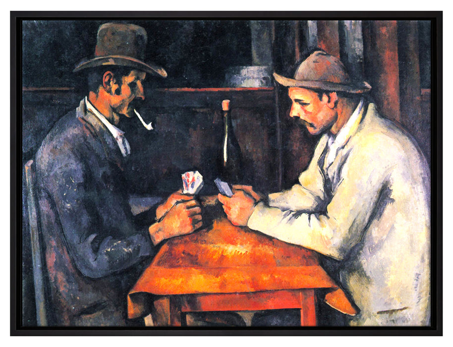 Paul Cézanne - Die Kartenspieler   auf Leinwandbild gerahmt Größe 80x60