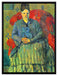 Paul Cézanne - Porträt der Mme Cézanne in rotem Lehnst  auf Leinwandbild gerahmt Größe 80x60