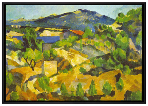 Paul Cézanne - Berge in der Provence auf Leinwandbild gerahmt Größe 100x70