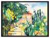 Paul Cézanne - Haus mit rotem Dach   auf Leinwandbild gerahmt Größe 80x60