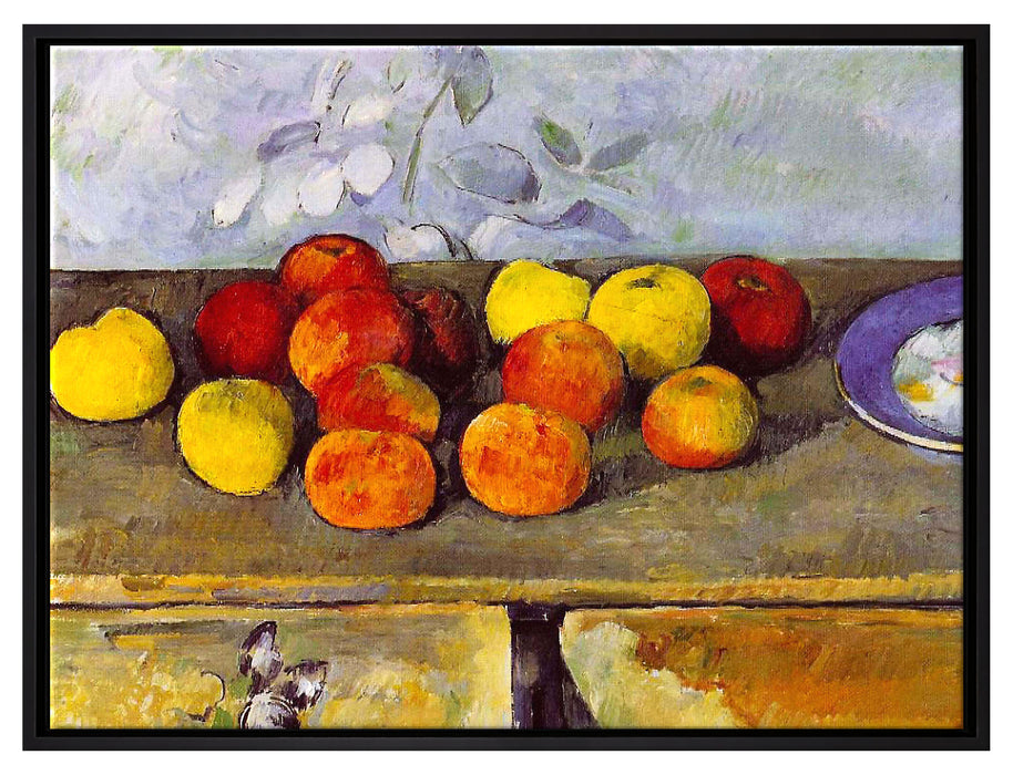 Paul Cézanne - Stillleben mit Äpfeln und Gebäck  auf Leinwandbild gerahmt Größe 80x60