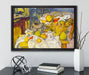 Paul Cézanne - Stillleben mit Korb auf Leinwandbild gerahmt mit Kirschblüten