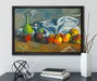 Paul Gauguin - Stillleben mit Äpfeln  auf Leinwandbild gerahmt mit Kirschblüten