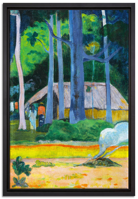 Paul Gauguin - CABANE SOUS LES ARBRES  auf Leinwandbild gerahmt Größe 60x40