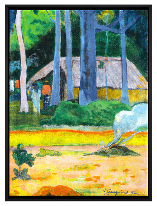 Paul Gauguin - CABANE SOUS LES ARBRES  auf Leinwandbild gerahmt Größe 80x60