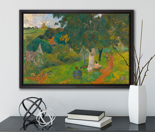 Paul Gauguin - Kommen und GehenMartinique auf Leinwandbild gerahmt mit Kirschblüten