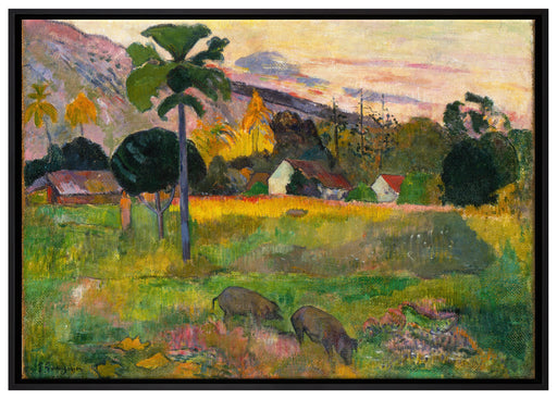 Paul Gauguin - Haere Mai  auf Leinwandbild gerahmt Größe 100x70