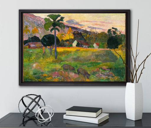 Paul Gauguin - Haere Mai  auf Leinwandbild gerahmt mit Kirschblüten