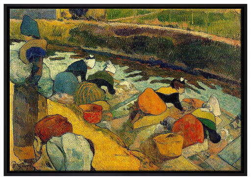 Paul Gauguin - Waschfrauen in Arles  auf Leinwandbild gerahmt Größe 100x70