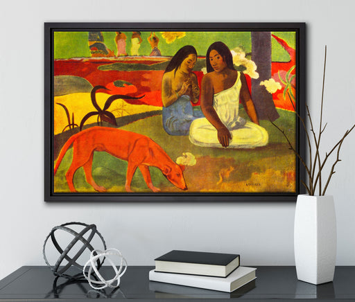 Paul Gauguin - Arearea  auf Leinwandbild gerahmt mit Kirschblüten