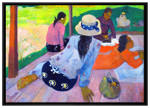 Paul Gauguin - Die Siesta  auf Leinwandbild gerahmt Größe 100x70