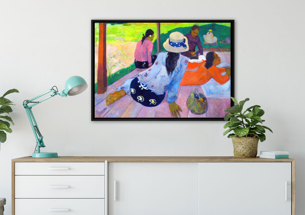 Paul Gauguin - Die Siesta  auf Leinwandbild gerahmt verschiedene Größen im Wohnzimmer