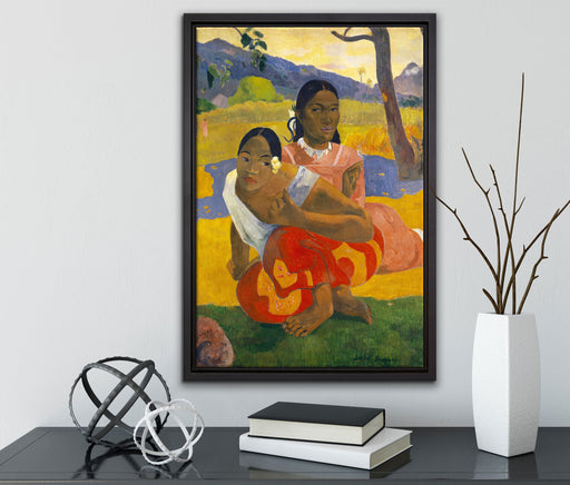 Paul Gauguin - Nafea Faa Ipoipo  auf Leinwandbild gerahmt mit Kirschblüten