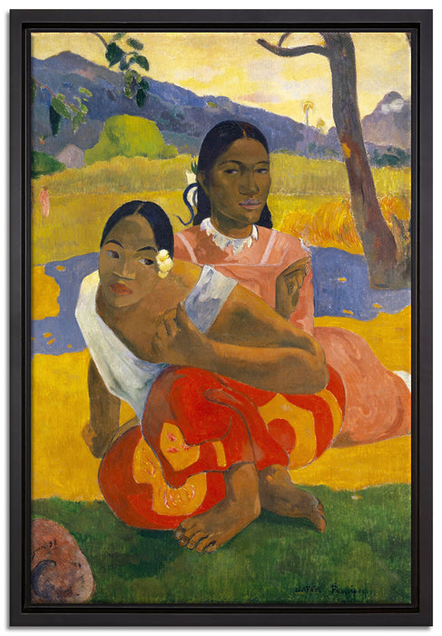 Paul Gauguin - Nafea Faa Ipoipo   auf Leinwandbild gerahmt Größe 60x40
