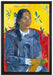 Paul Gauguin - Frau mit Blume   auf Leinwandbild gerahmt Größe 60x40