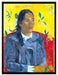 Paul Gauguin - Frau mit Blume   auf Leinwandbild gerahmt Größe 80x60