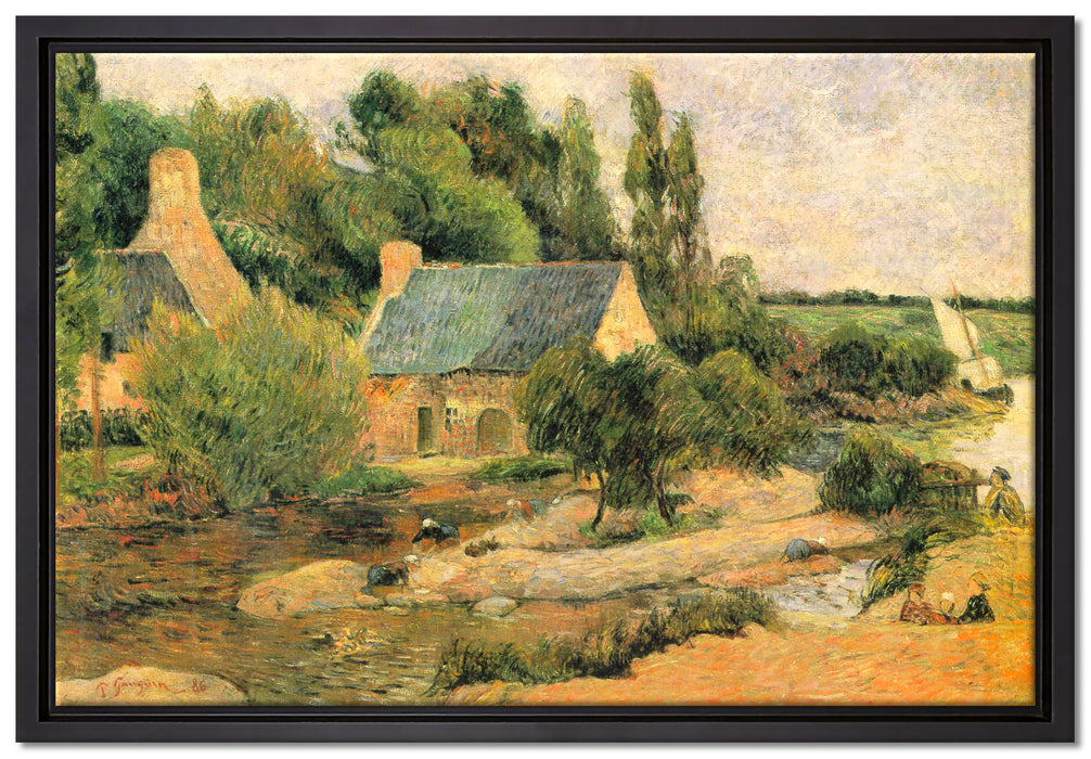 Paul Gauguin - Die Waschfrauen in Pont-Aven   auf Leinwandbild gerahmt Größe 60x40