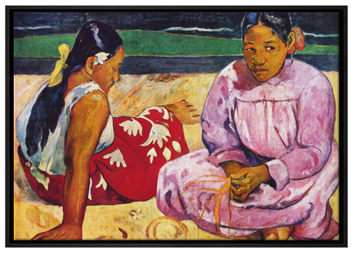 Paul Gauguin - Tahitische Frauenoder Frauen von Tahit auf Leinwandbild gerahmt Größe 100x70