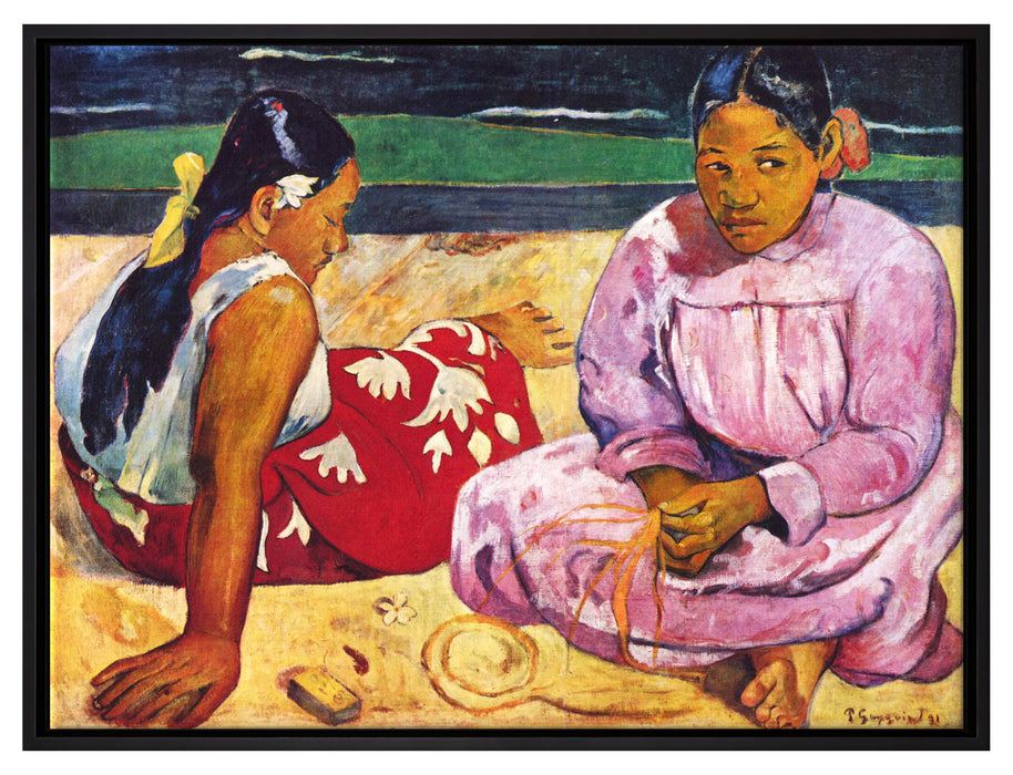 Paul Gauguin - Tahitische Frauenoder Frauen von Tahit  auf Leinwandbild gerahmt Größe 80x60