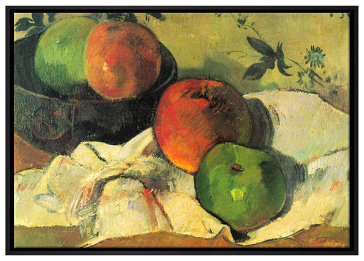 Paul Gauguin - Stillleben Äpfel und Schale  auf Leinwandbild gerahmt Größe 100x70