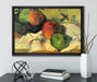 Paul Gauguin - Stillleben Äpfel und Schale  auf Leinwandbild gerahmt mit Kirschblüten