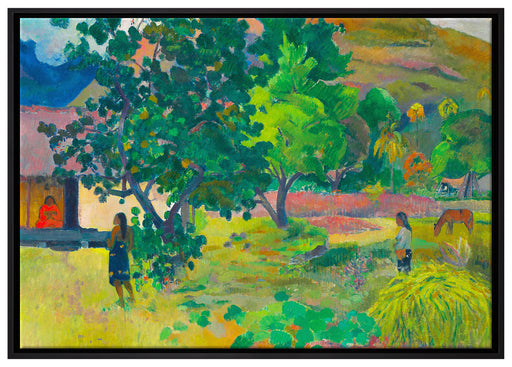 Paul Gauguin - Das hausTe Fare auf Leinwandbild gerahmt Größe 100x70
