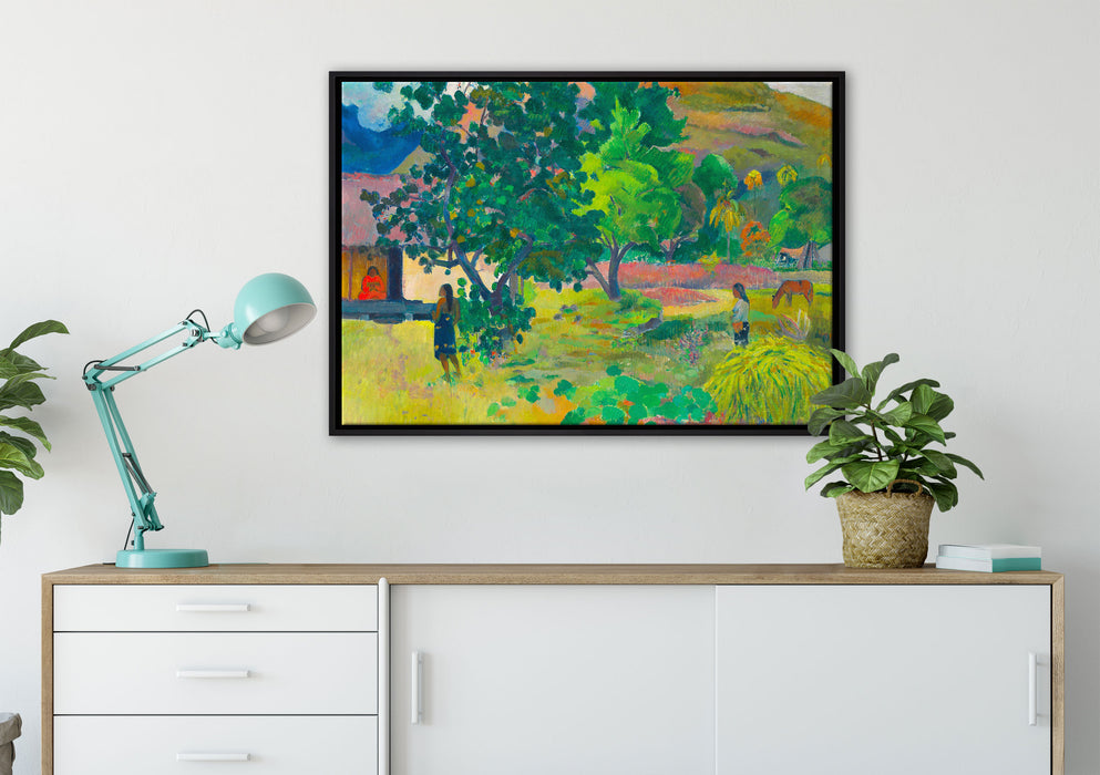 Paul Gauguin - Das hausTe Fare auf Leinwandbild gerahmt verschiedene Größen im Wohnzimmer