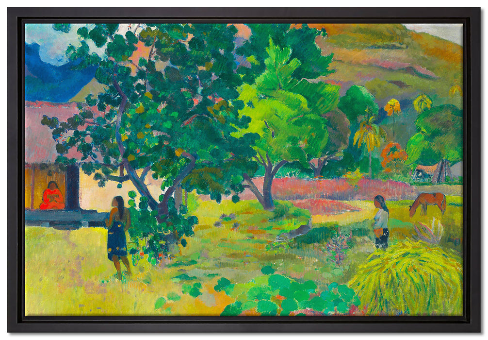 Paul Gauguin - Das hausTe Fare  auf Leinwandbild gerahmt Größe 60x40