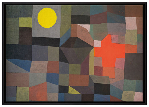Paul Klee - Feuer bei Vollmond  auf Leinwandbild gerahmt Größe 100x70