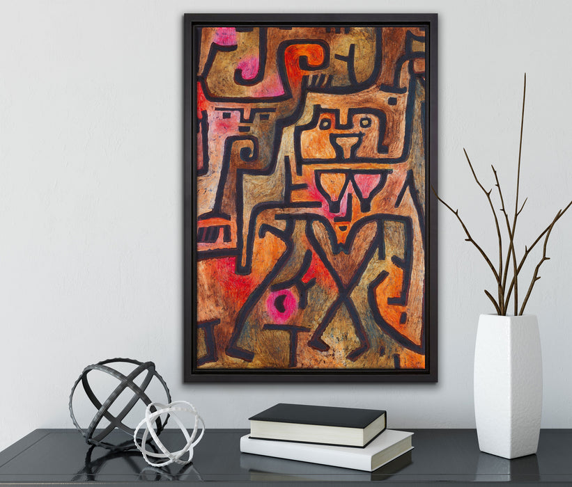 Paul Klee - Waldhexen  auf Leinwandbild gerahmt mit Kirschblüten