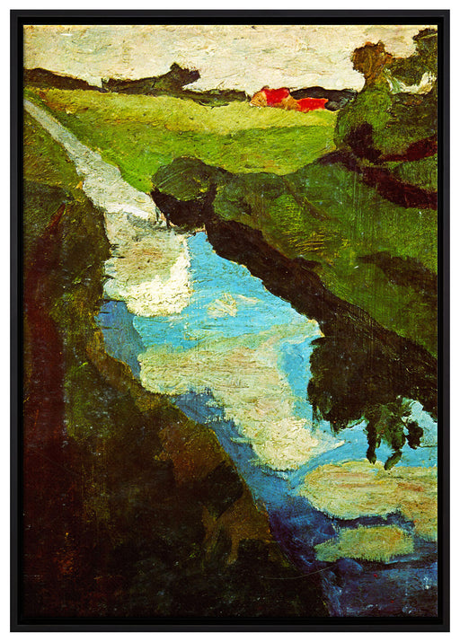 Paula Modersohn - Becker Moorgraben Moorkanal auf Leinwandbild gerahmt Größe 100x70