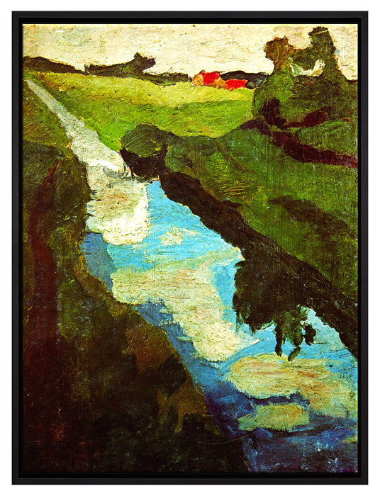 Paula Modersohn - Becker Moorgraben Moorkanal  auf Leinwandbild gerahmt Größe 80x60