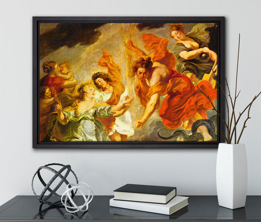 Peter Paul Rubens - Gemäldezyklus für Maria de' Medici auf Leinwandbild gerahmt mit Kirschblüten