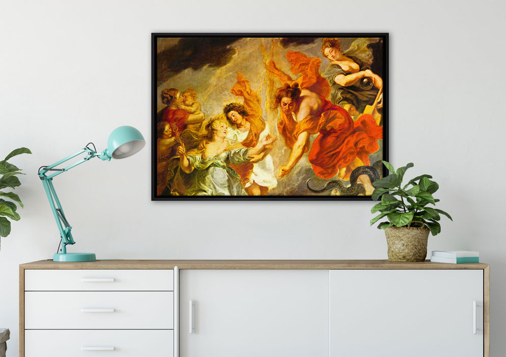 Peter Paul Rubens - Gemäldezyklus für Maria de' Medici auf Leinwandbild gerahmt verschiedene Größen im Wohnzimmer