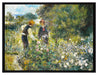 Pierre-Auguste Renoir - Blumen pflücken   auf Leinwandbild gerahmt Größe 80x60