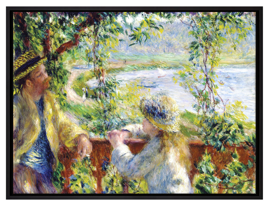 Pierre-Auguste Renoir - Am Wassernahe des Sees  auf Leinwandbild gerahmt Größe 80x60