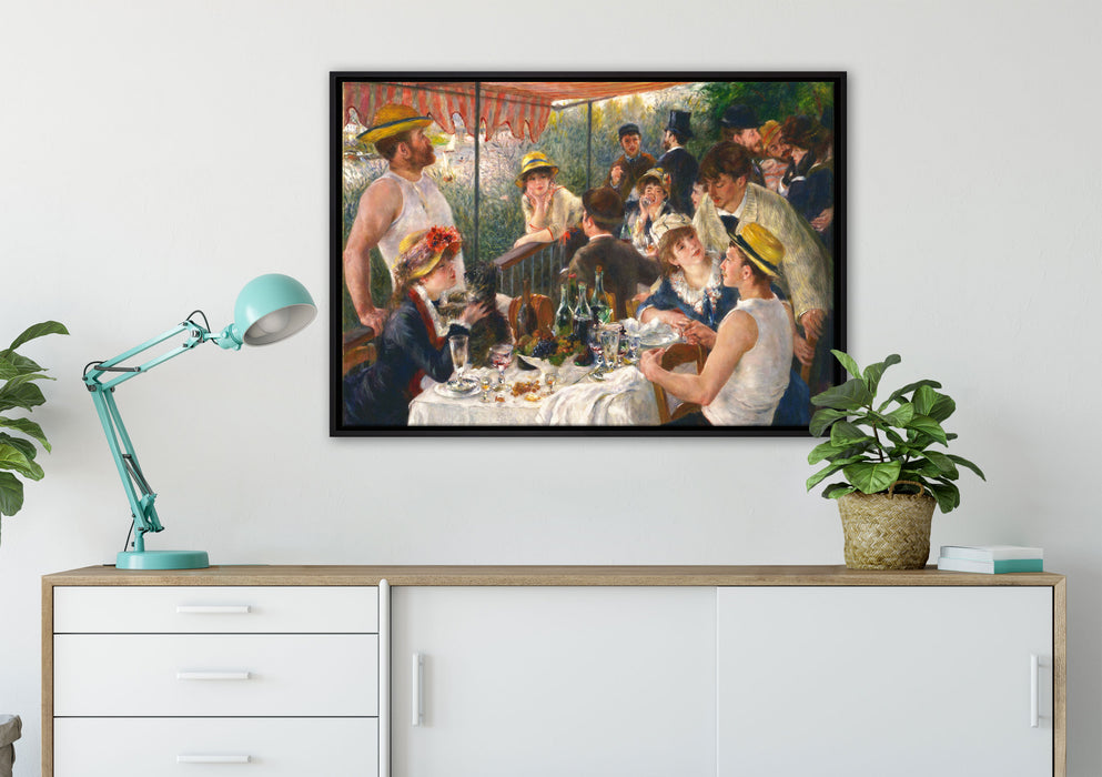Pierre-Auguste Renoir - Die Mahlzeit der Ruderer auf Leinwandbild gerahmt verschiedene Größen im Wohnzimmer
